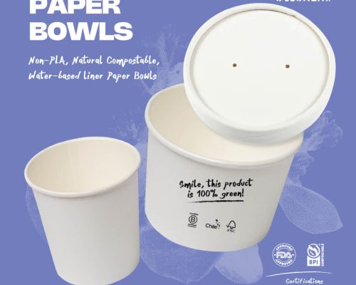 Vasos de papel compostables