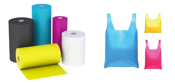 Rollos + Bolsas (Bolsas para empaques industriales Tipo t-shirt (camiseta) Bolsas para hielo Bolsas para basura Bolsas sello fondo Bolsas sello fondo con fuelles laterales Bolsas embozadas Bolsas troqueladas ).