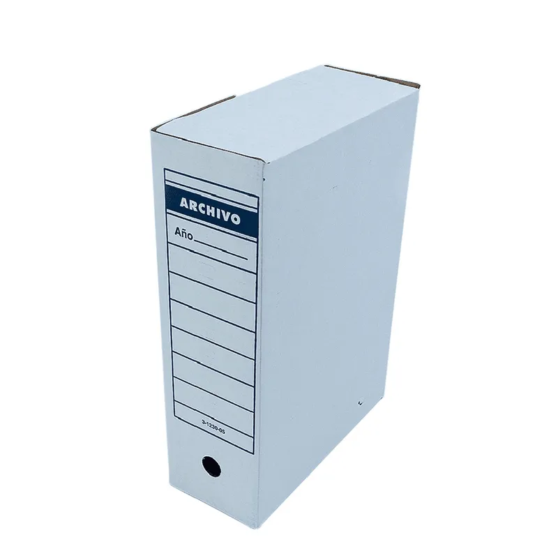 Caja de cartón Archivo Maletín Blanco 14.72x4.37x10.63in