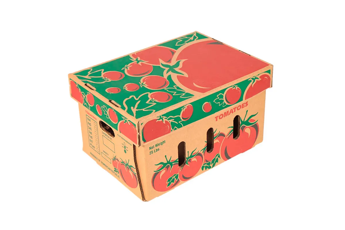 Caja de cartón Tapa Tomate 25 Lb. 15.39x11.26x5.51in
