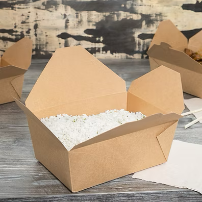 Caja de cartón plegadizo para llevar (Takeout Box) Jumbo #4 8.25 x 6.25 x 3.50” (40 uds)