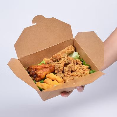 Caja de cartón plegadizo para llevar (Takeout Box) Mediana #8 6.75 x 5.50 x 2.50" (50 uds)
