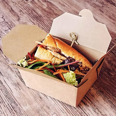Caja de cartón plegadizo para llevar (Takeout Box) Pequeña #1 5.00 x 4.25 x 2.50" (50 uds)